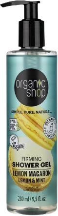 Organic Shop Zpevňující sprchový gel Lemon Macaron - Citron a máta 250 ml