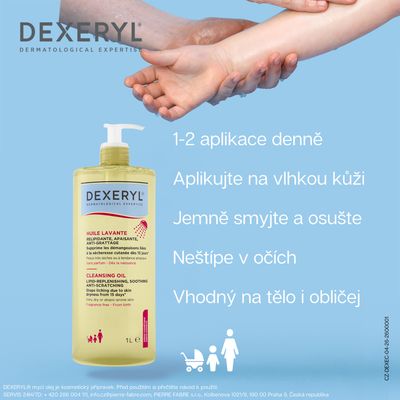 Dexeryl Mycí olej relipidační zklidňující a proti škrábání 1000 ml