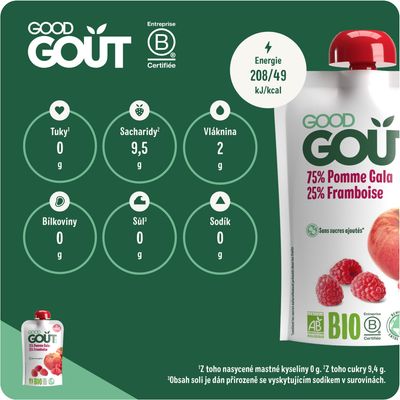 Good Goût BIO Jablko s malinou 120 g