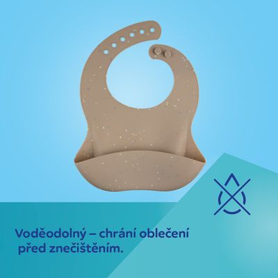 Canpol babies Bryndák silikonový s kapsou Dots žlutý