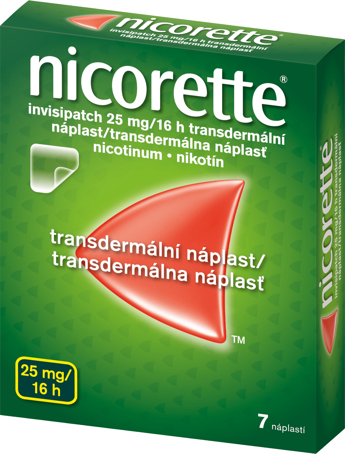 Nicorette ® invisipatch 25 mg/16 h, transdermální náplast 7 ks