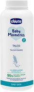 Chicco Pudr dětský Baby Moments s ryžovým škrobem 95 % přírodních složek, 150 g
