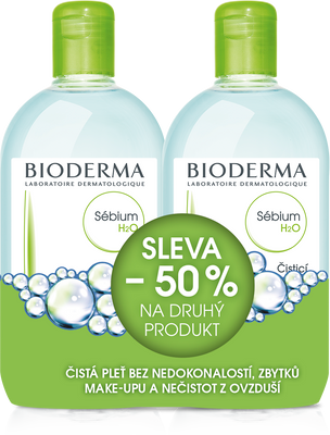 Bioderma Sebium H2O micelární voda výhodné balení 2 x 500 ml
