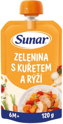 Sunar příkrm zelenina s kuřetem a rýži 6m+ 120 g