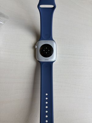 PB Apple Watch Series 10 Cellular 46mm Stříbrný hliník s denimovým sportovním řemínkem M/L
