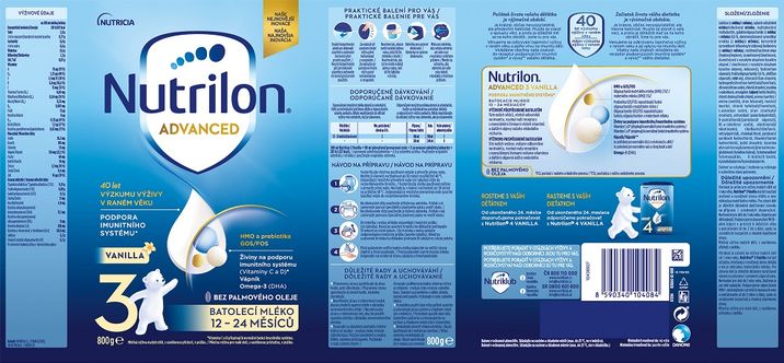 Nutrilon 3 Advanced Vanilla batolecí mléko 6 x 800 g
