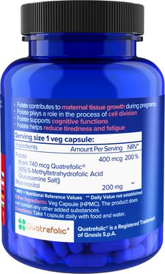 Natios Methyl Folate 5-MTHF Quatrefolic 400 mcg 90 kapslí