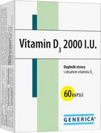 Generica Vitamin D3 2000 I.U. 60 kapslí