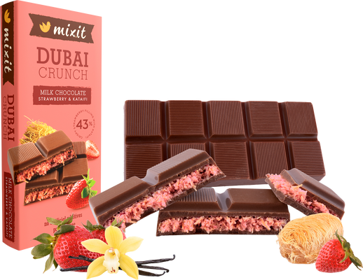 Mixit Dubajská čokoláda s jahodovou náplní 70 g