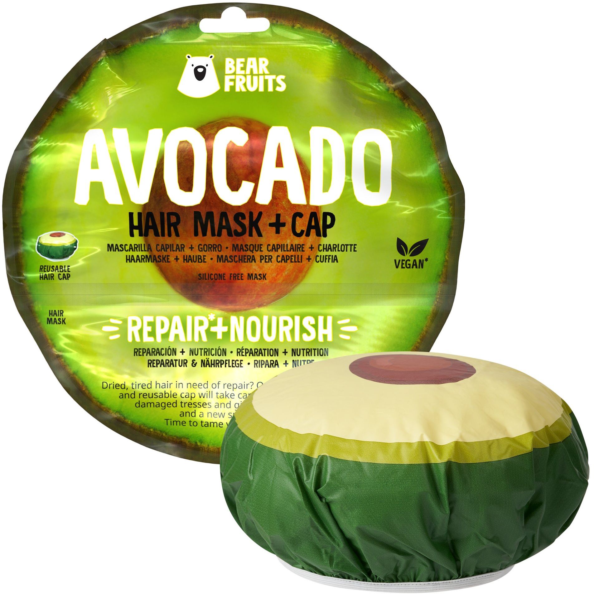 Bear Fruits Avocado Repair Nourish Vlasová Maska + Čepice Na Vlasy 20ml 20 ml