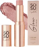 SOSU Cosmetics Glow on the go Tvářenka v tyčince se třpytky Pink 7 g