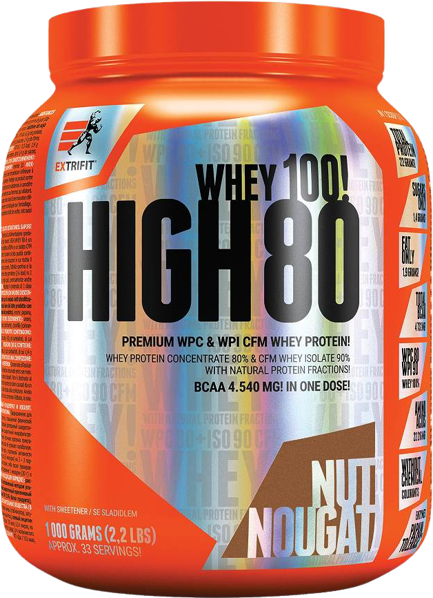 Extrifit High Whey 80 oříšek nugát 1000 g