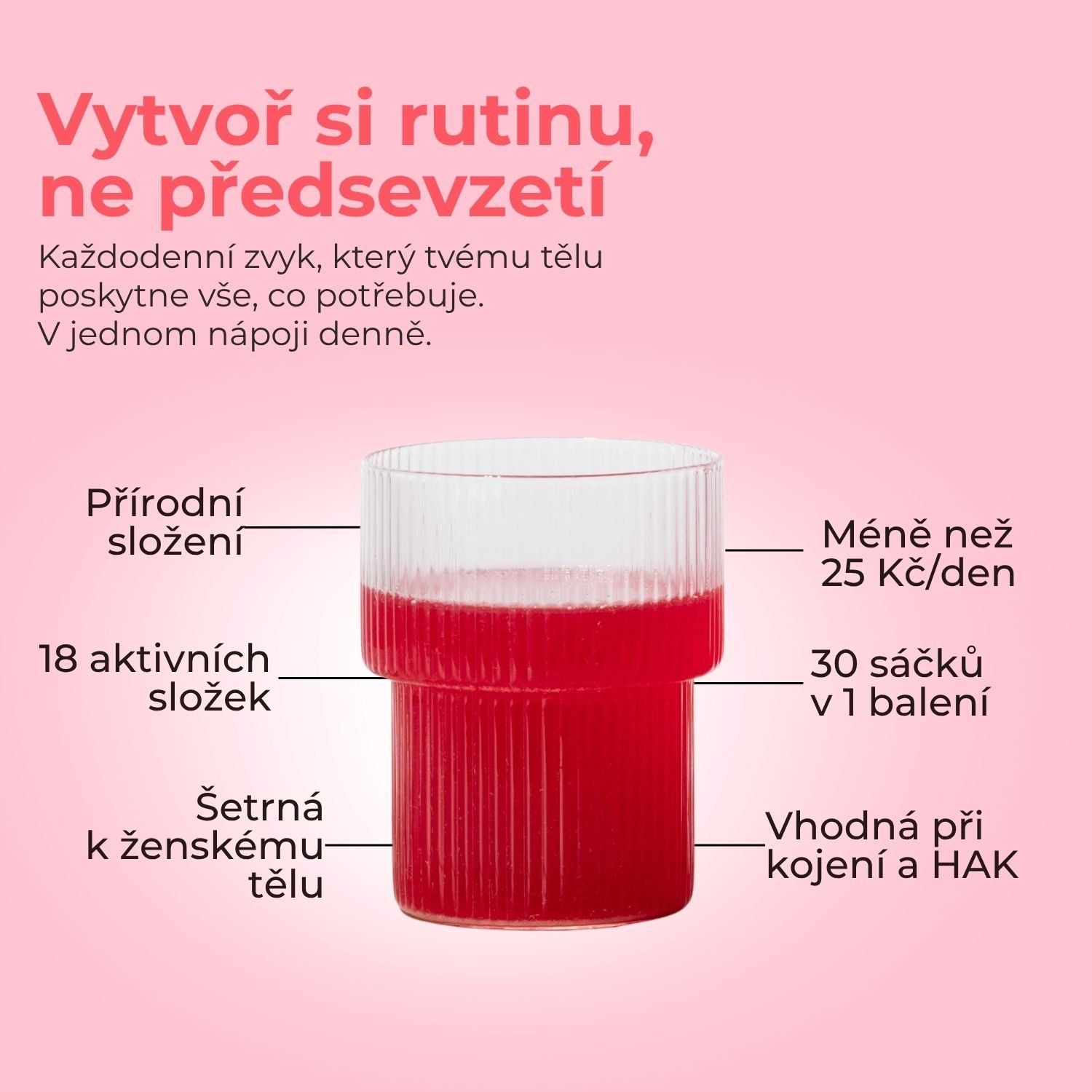 Vellena Ženské zdraví nápoj Raspberry Kiss 30 sáčků