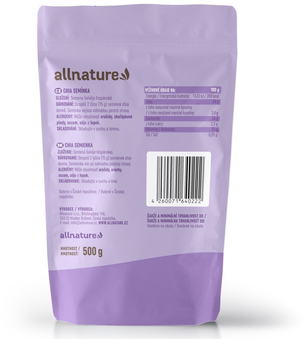 Allnature Chia semínko 500 g