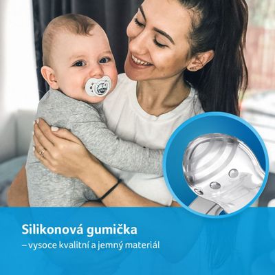 LOVI Dudlík s mini štítkem Wild Soul 0-3m silikonový dynamický, dívka 2 ks