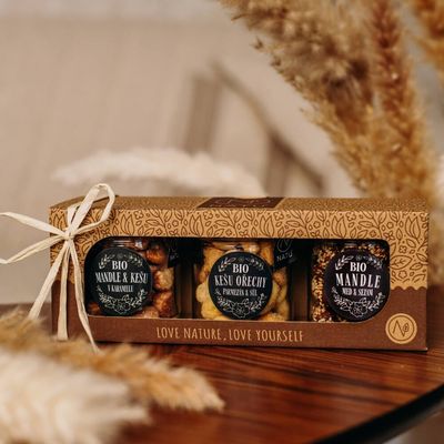 Natu Dárkový set BIO ochucených ořechů