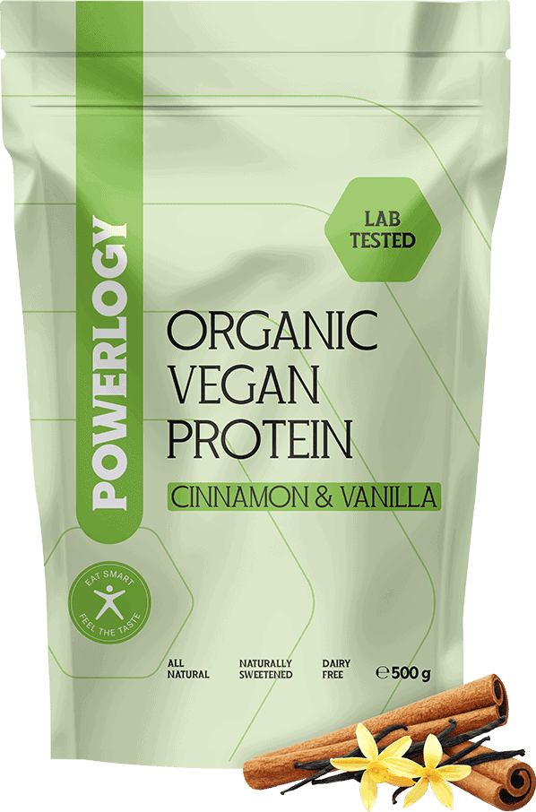 Powerlogy Organic Vegan Protein Cinnamon and Vanilla 500 g