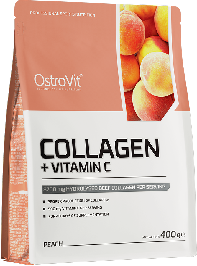 OstroVit Kolagen + Vitamin C broskev 400 g