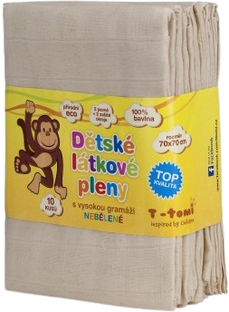 T-Tomi ECO látkové TETRA pleny, nebělené 10 ks