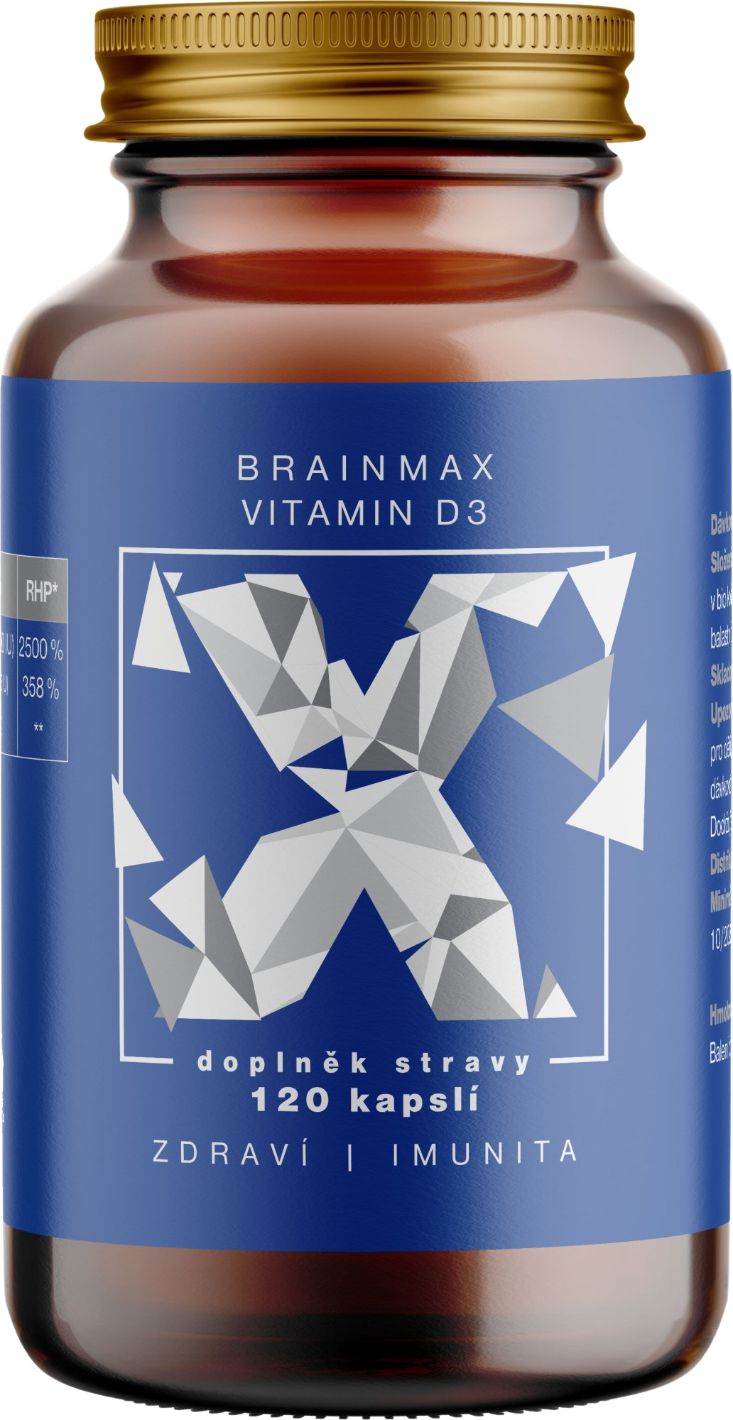 BrainMax Vitamin D3, 5000 IU, rostlinných 120 kapslí