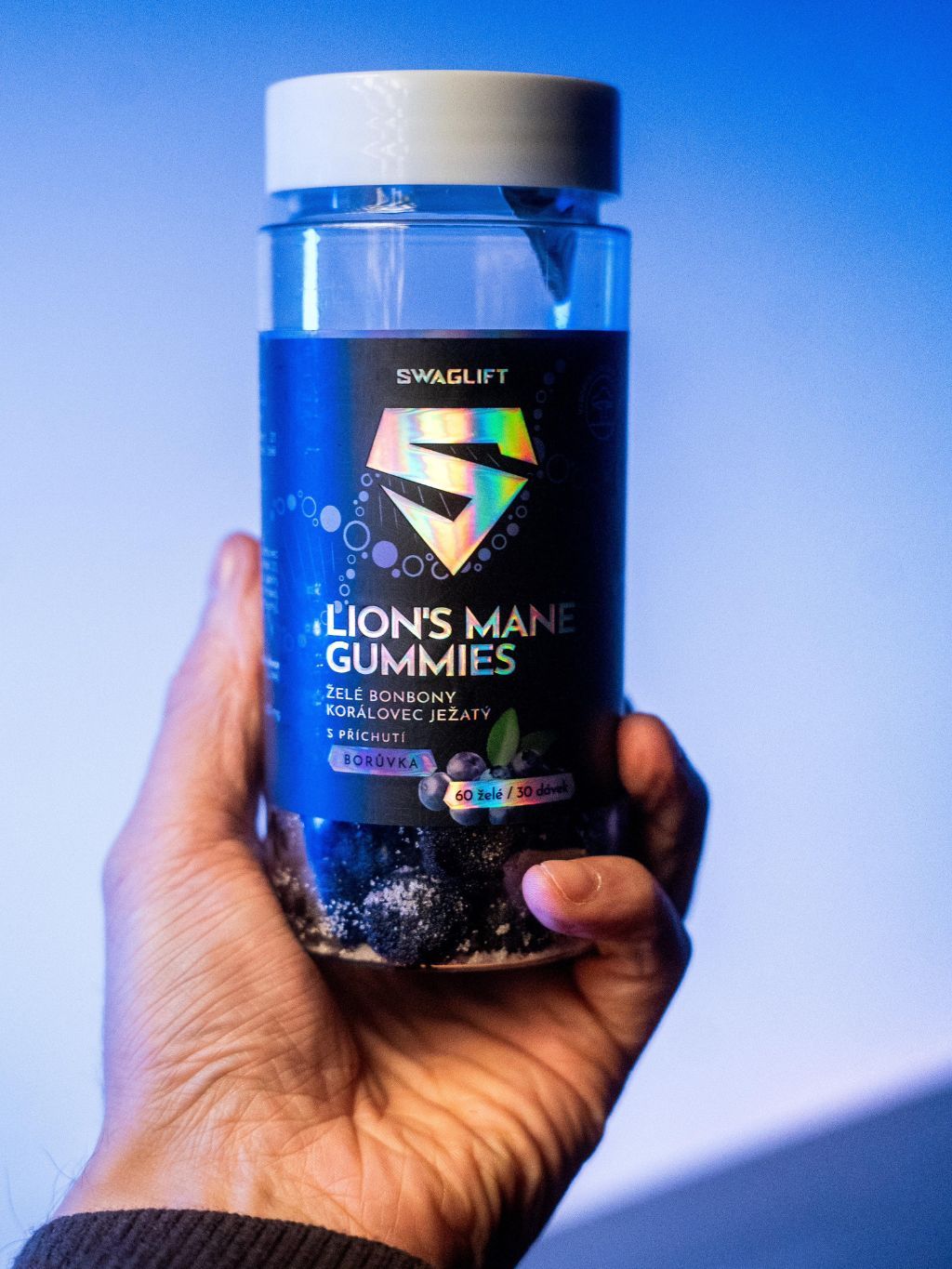 Swaglift Lion´s mane gummies s příchutí borůvky 60 ks