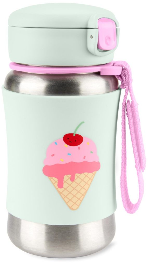 Skip Hop Spark Style Láhev s brčkem na vodu nerez Zmrzlina 12m+ 350 ml
