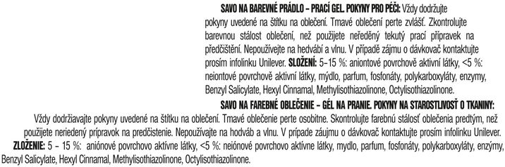 Savo prací gel barevné prádlo 3.5 l