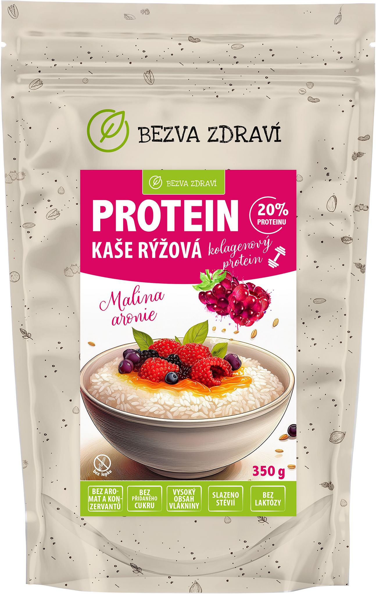Bezva müsli Proteinová rýžová kaše s malinou 350 g
