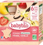 Babybio jablko s jahodami a vanilkou 4 x 90 g