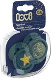 LOVI Dudlík silikonový dynamický STARDUST 3-6m zelený 2 ks