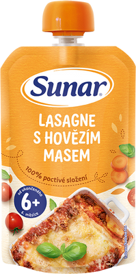 Sunar příkrm lasagne s hovězím masem 6m+ 120 g