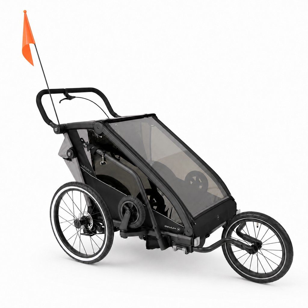 MUUVO Kočárek sportovní, na běhání a za kolo Trail 3v1 Grey 1 ks