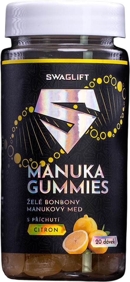 Swaglift Manuka gummies + vitamins s příchutí citrónu 60 ks