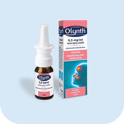 Olynth 0,5 mg/ml nosní sprej, roztok pro léčbu rýmy u dětí od 2 let, 10 ml