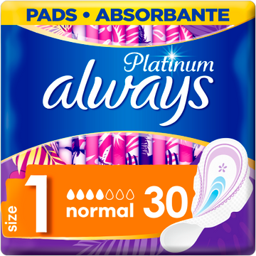 Always Platinum Normal Velikost 1 Hygienické Vložky S Křidélky 30 ks