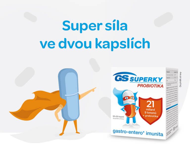 GS Superky probiotika 60+20 kapslí, banner