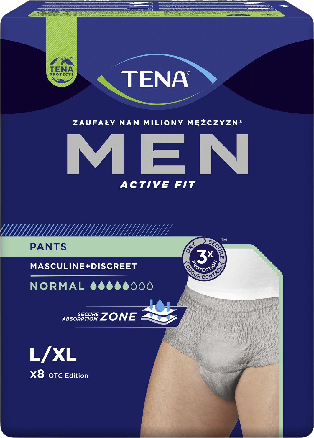 Tena Men Pants Normal Grey L/XL 8 ks