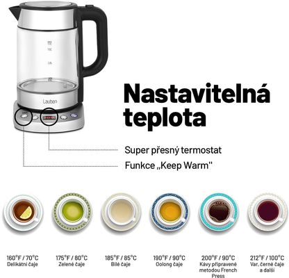 Lauben rychlovarná konvice s nastavitelnou teplotou EK17GS