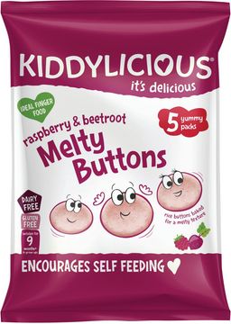 Kiddylicious Ovocno - zeleninové knoflíčky Malina s řepou 5 x 6 g