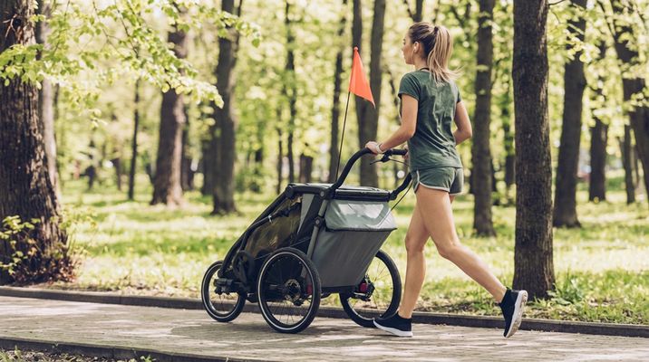 MUUVO Kočárek sportovní, na běhání a za kolo Trail 3v1 Green