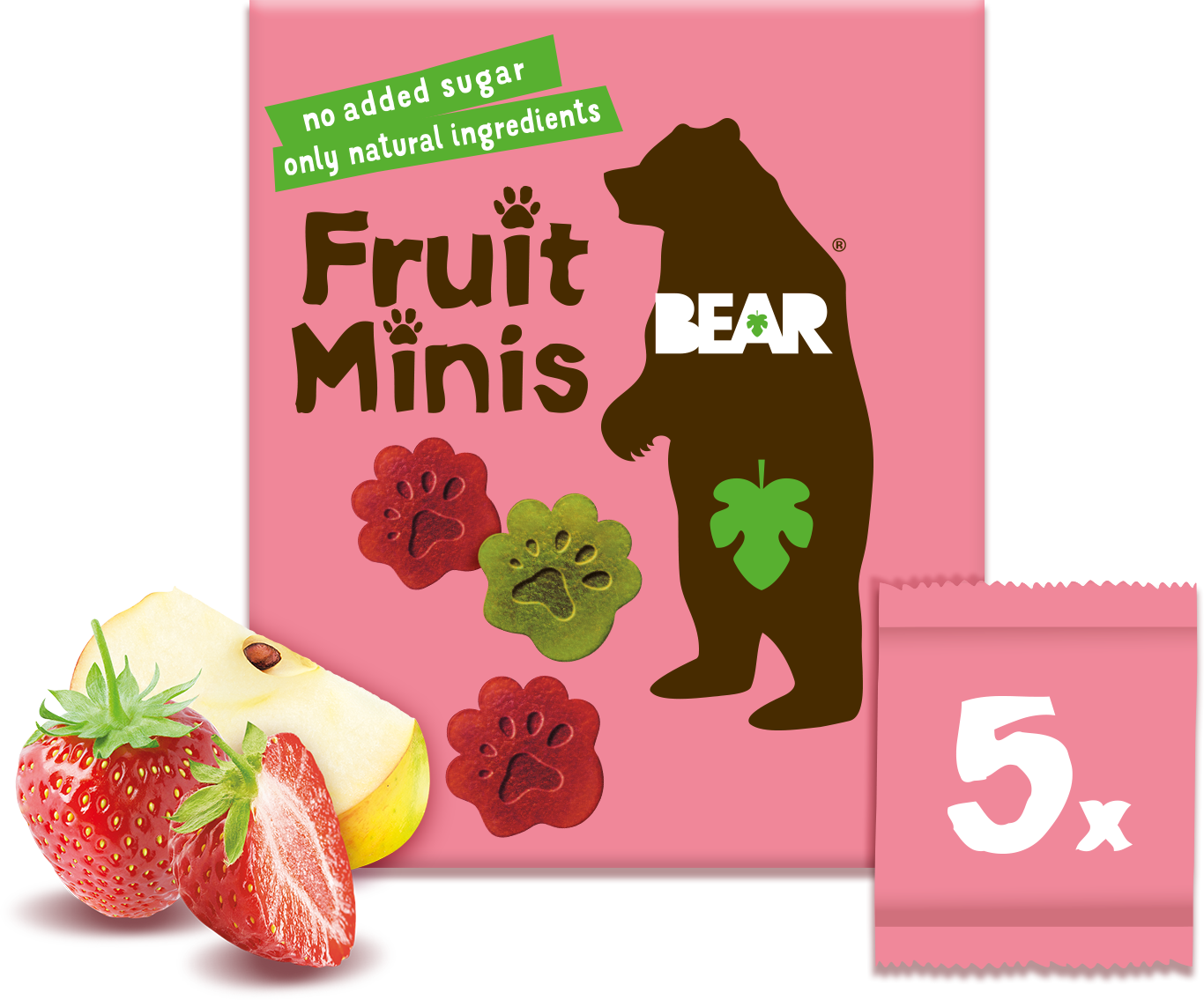 Bear Fruit Minis jahoda a jablko 5 x 20 g