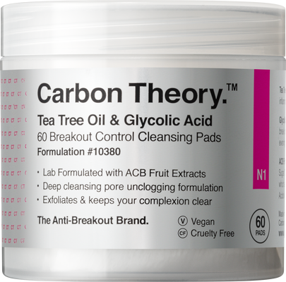 Carbon Theory Facial Cleansing Pads odličovací tampóny 60 ks