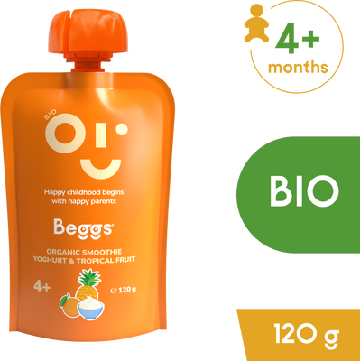 Beggs Bio Smoothie s jogurtem a tropickým ovocem 12 x 120 g