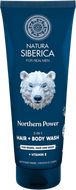 Natura Siberica Arctic Wild Mycí gel 3v1 na vlasy, tělo a vousy Severní síla 200 ml