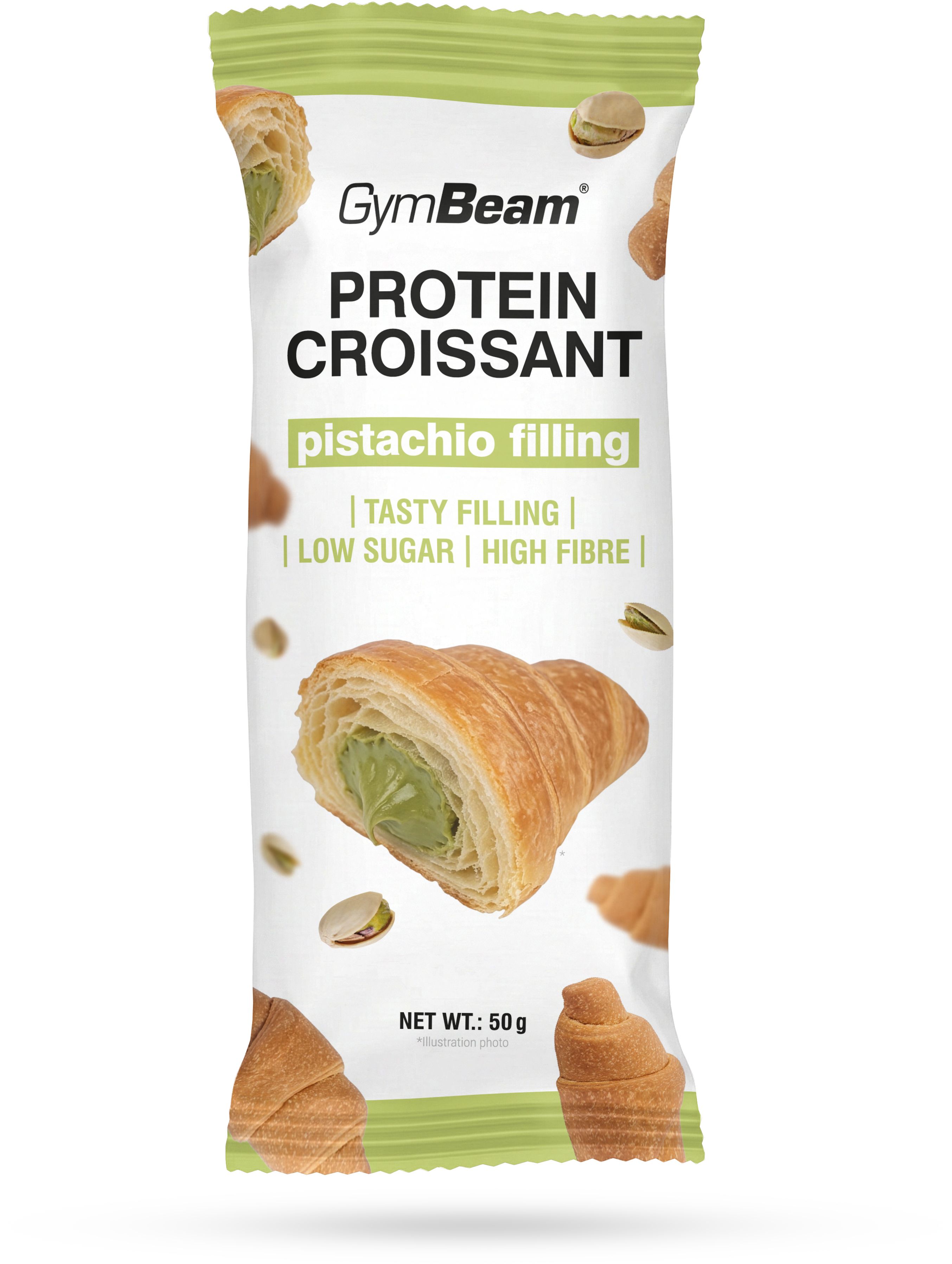 GymBeam Proteinový croissant s pistáciovou náplní pistácie 50 g