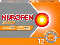 Nurofen Junior Pomeranč 100 mg 12 měkkých tobolek