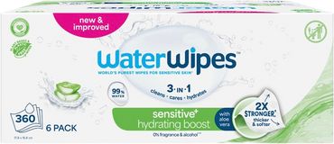 Waterwipes Ubrousky vlhčené Hydrating clean bez obsahu plastů 6 x 60 ks