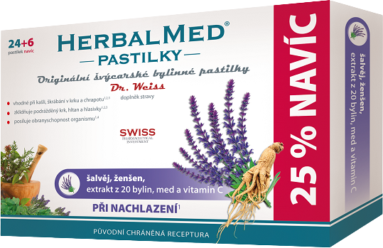HerbalMed HerbalMed Šalvěj-ženšen 30 pastilek
