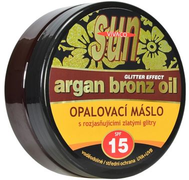 Sun Vital Sun Vivaco SUN Opalovací máslo Glitter effect s bio arganovým olejem SPF15 200 ml