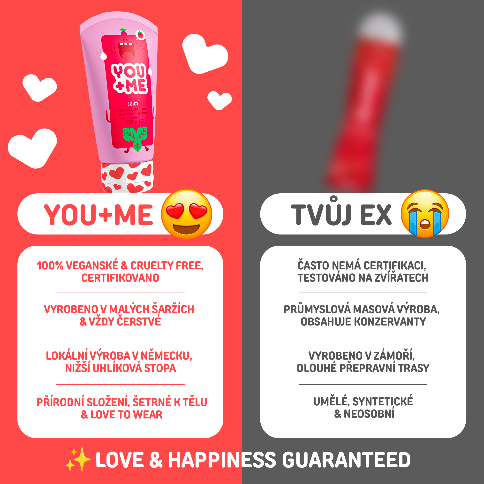 You Me Strawberry lubrikant se šťavnatým jahodovým aroma 150 ml
